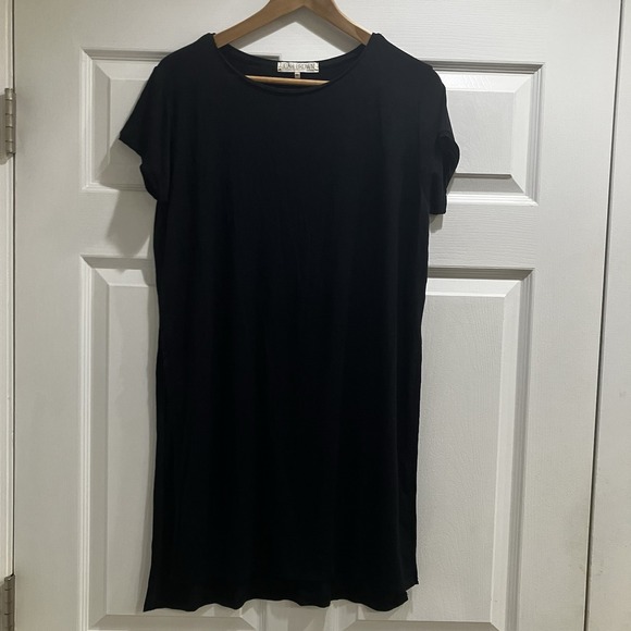 Joah Brown Tunic Top Tee Side Slit Casual Comfy Everyday Black Modal M/L Large - Picture 1 of 9
